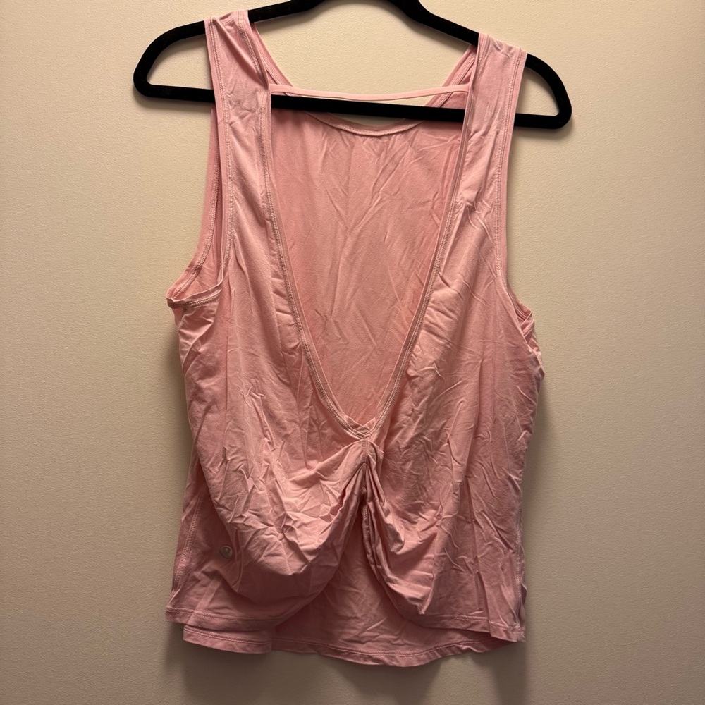 Pink Lululemon Open Back Tank